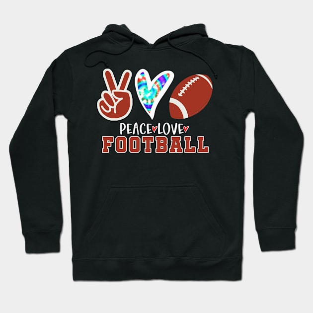 Peace Love Football Gift Hoodie by StudioElla